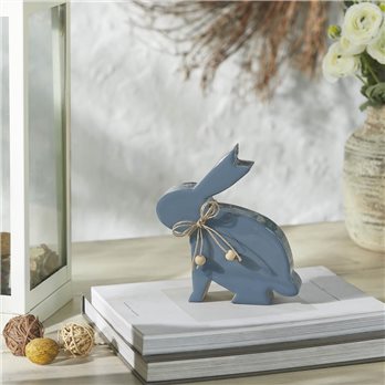 Bunny Hop Wooden Enamel Bunny w/ Natural Beads 7x6.75x1.5