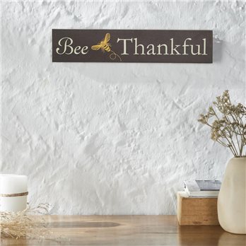 Buzzy Bees Bee Thankful Grey MDF Wall Sign 3x14x0.75