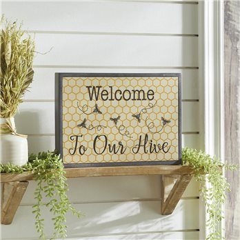 Buzzy Bees Welcome To Our Hive MDF Framed Wall Sign 9x13x1