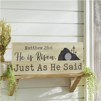 Celebrate Grace He Is Risen Just As He Said MDF Wall Sign 8x19x1