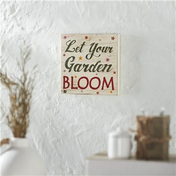 Spring In Bloom Let Your Garden Bloom MDF Block Sign 8x8x1