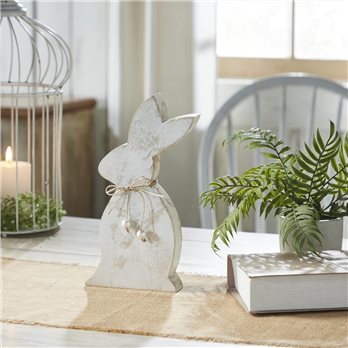 Spring In Bloom Wooden Upright Bunny Silhouette w/ Twine 11.5x6x1.5