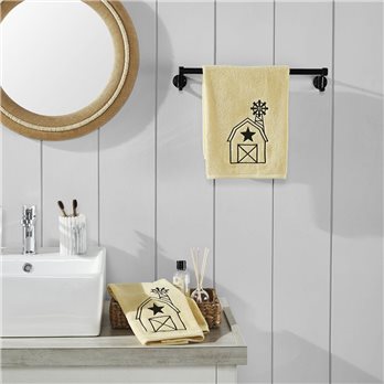 Black Barn w/ Mill Creme Hand Towel Set of 2 16x26