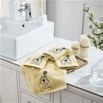 Black Barn w/ Mill Creme Washcloth Set of 4 12x12