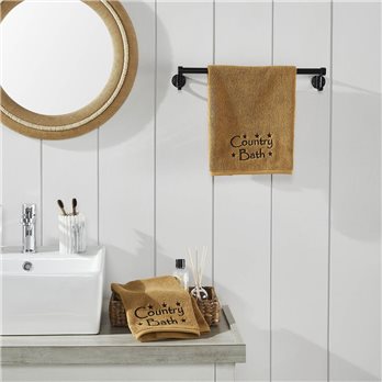 Black Country Bath Stars Tan Hand Towel Set of 2 16x26