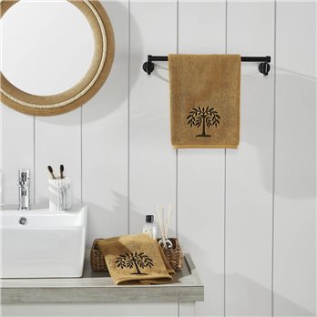 Black Willow Tree Tan Hand Towel Set of 2 16x26