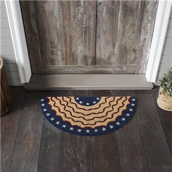 Bunting Flag Coir Rug Half Circle 16.5x33