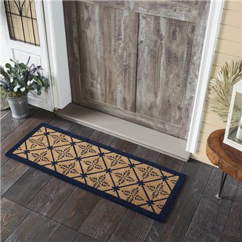 Charleston Mosaic Blue Coir Rug Rect 17x48