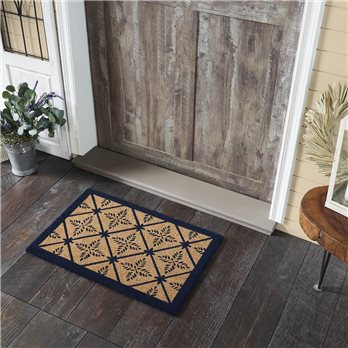 Charleston Mosaic Blue Coir Rug Rect 20x30