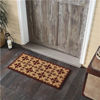 Charleston Mosaic Burgundy Coir Rug Rect 17x36