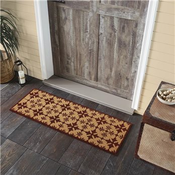 Charleston Mosaic Burgundy Coir Rug Rect 17x48