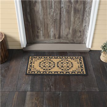 Charleston Mosaic Charcoal Coir Rug Rect 17x36