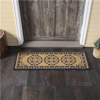 Charleston Mosaic Charcoal Coir Rug Rect 17x48