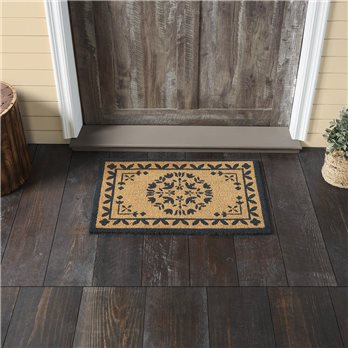 Charleston Mosaic Charcoal Coir Rug Rect 20x30