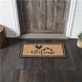 Down Home Hen &amp; Chicks Coir Welcome Rug Rect 17x36