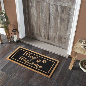 Woof Welcome Coir Rug Rect 17x36