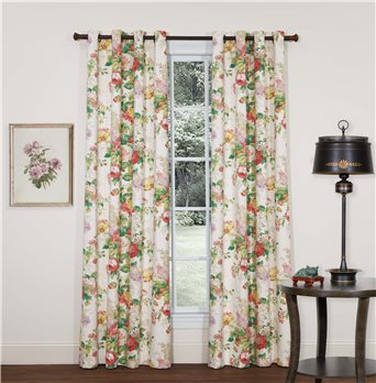 Cottage Rose Grommet Top Curtains