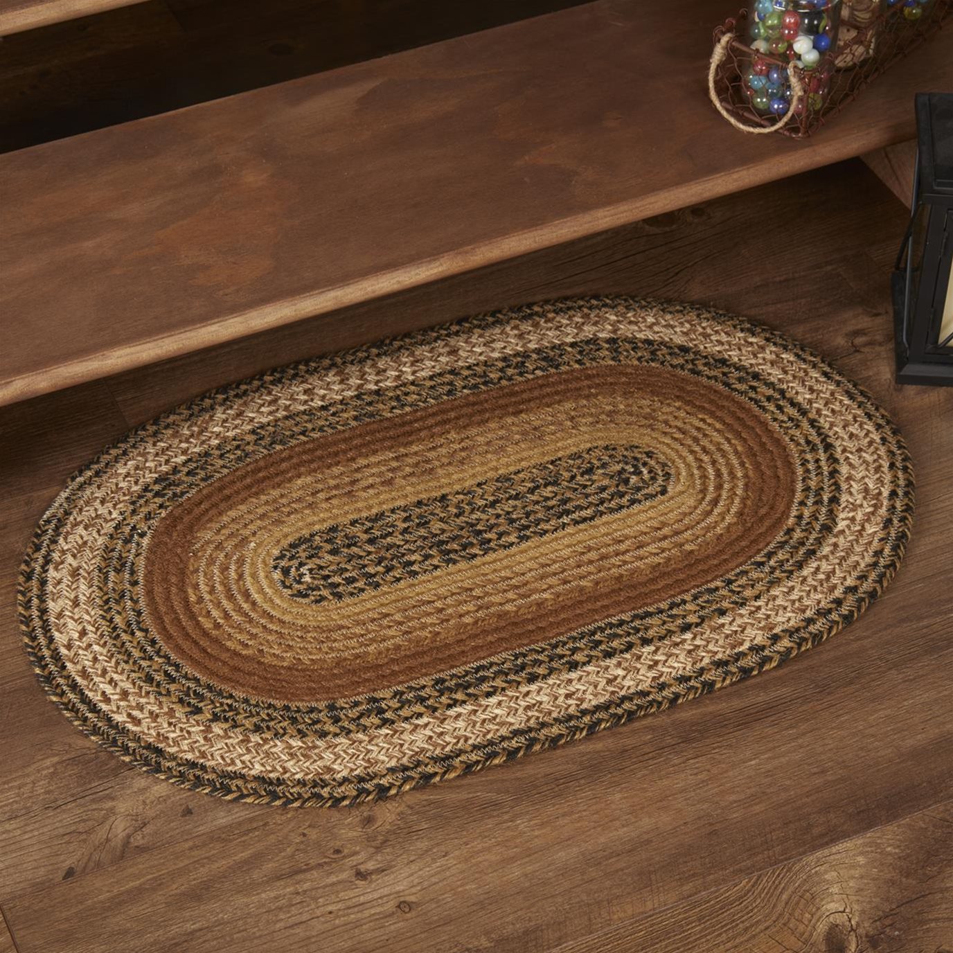 VHC Natural Oval Braided Rug 20x30