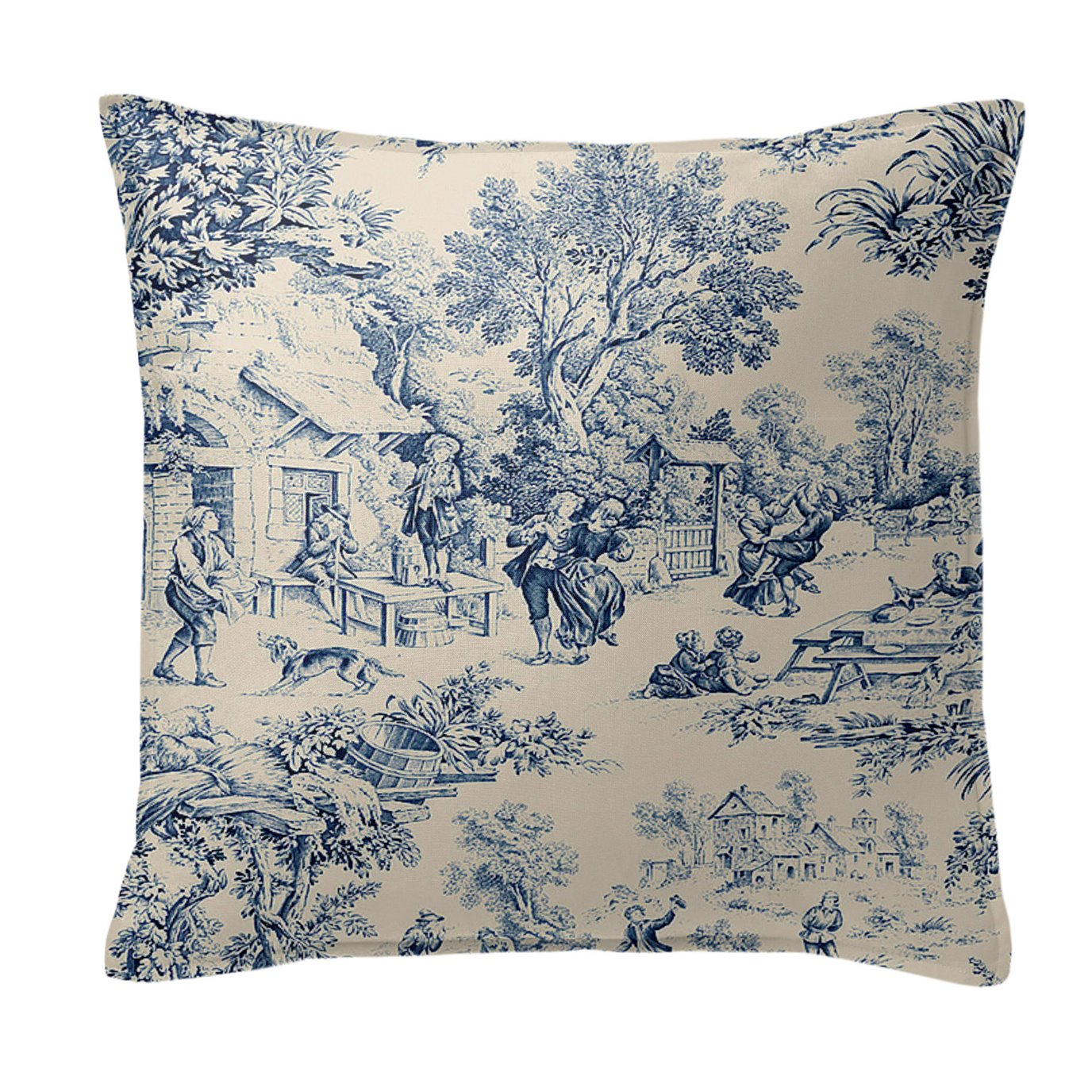 Maison Toile Blue Decorative Pillow Size 20 Square By 6ix Tailors Fine Linens Pc Fallon 