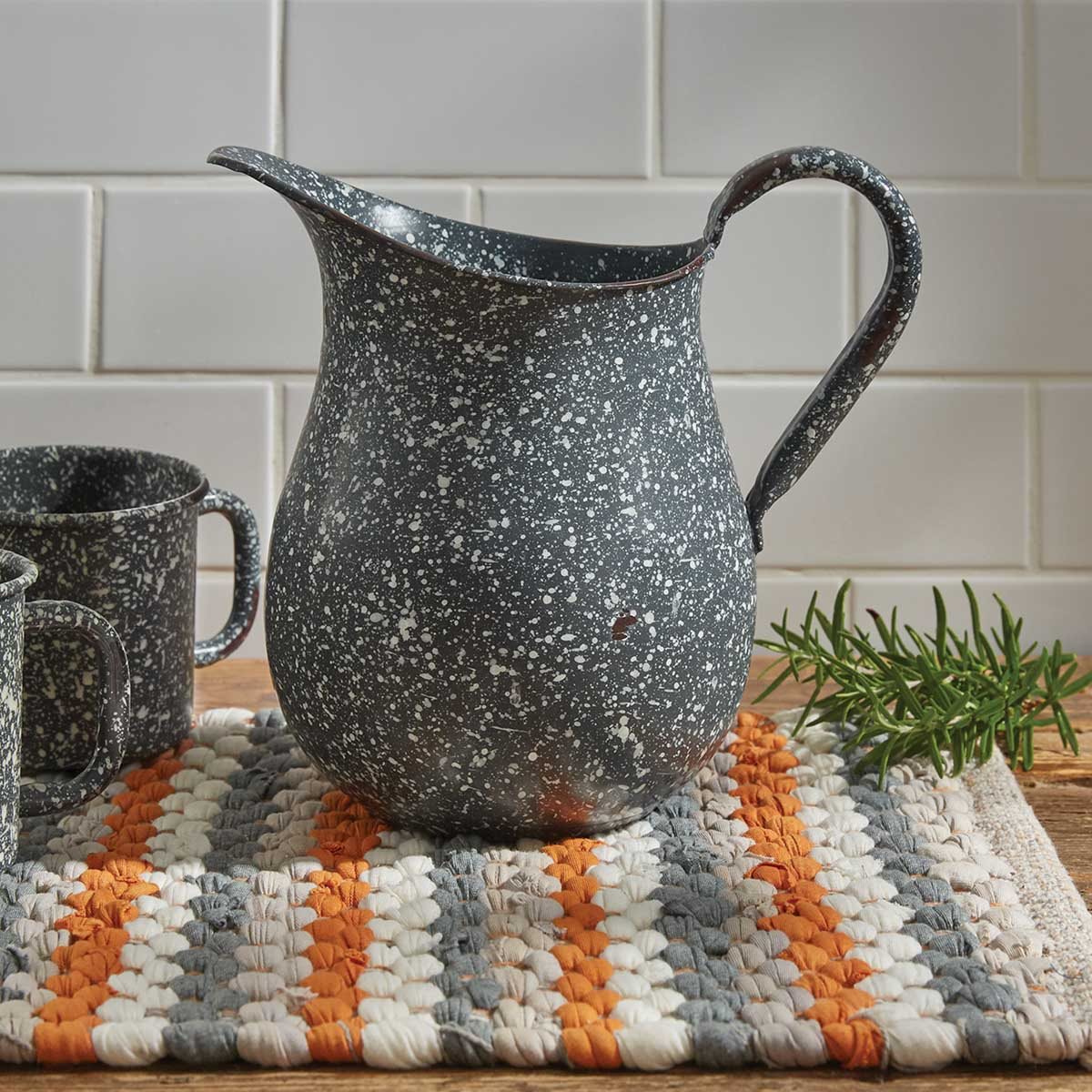 Granite Enamelware Gray - Pitcher with Lid