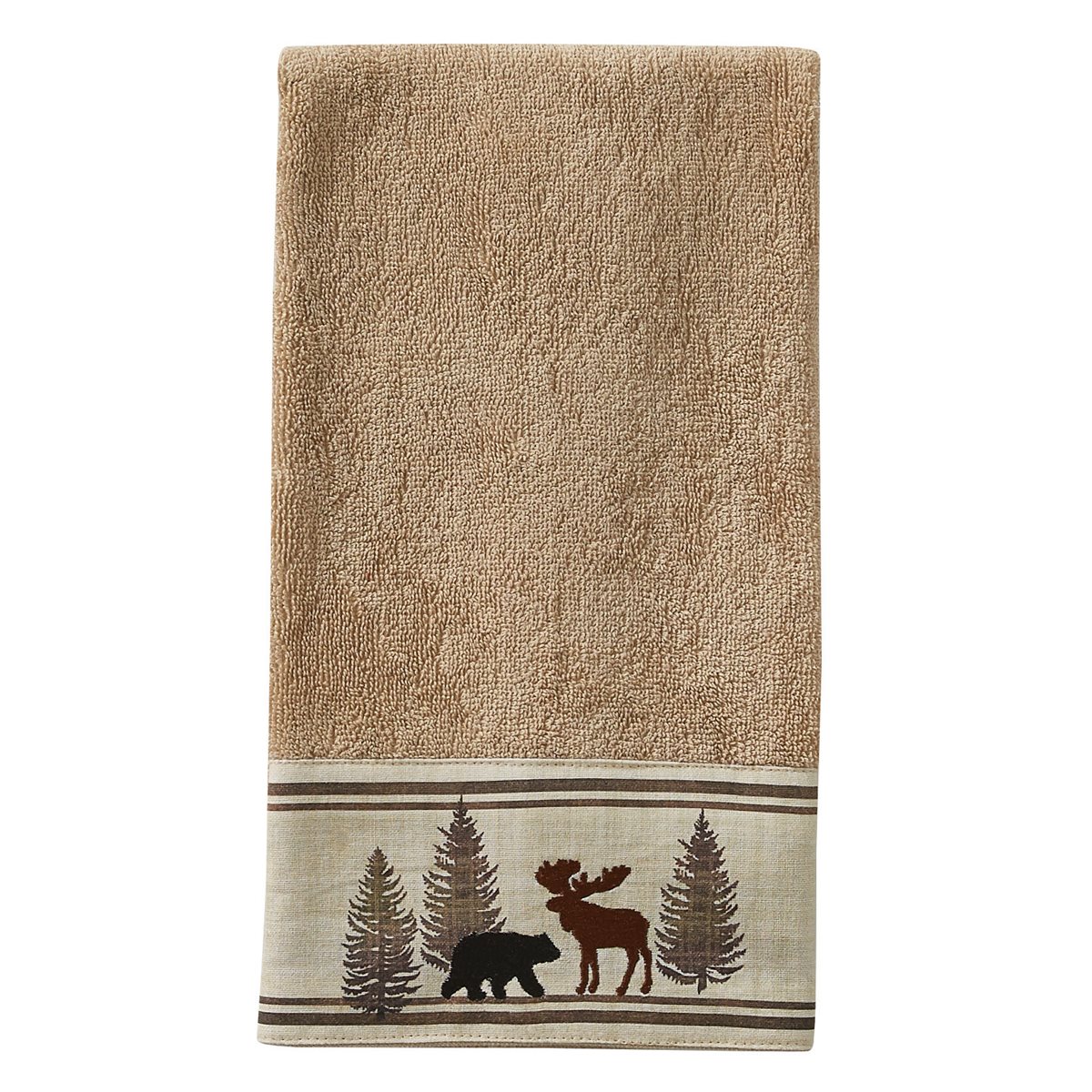 Moose Hand Towel Embroidered - Moose Lover Gift