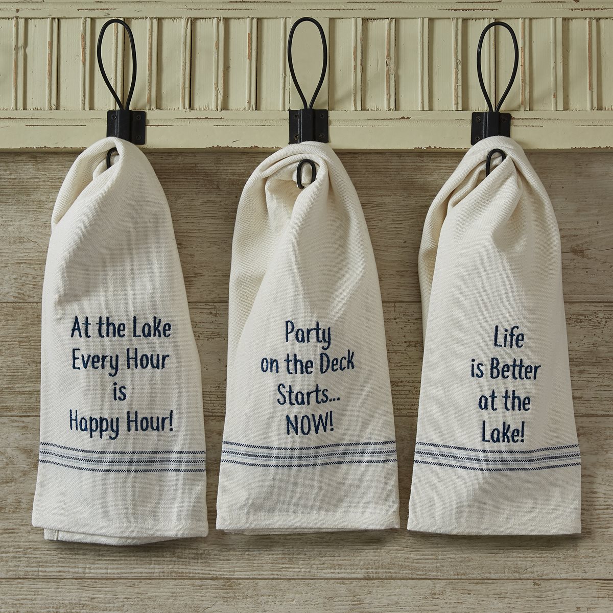 Park Designs at The Lake Embroidered Sentiment Dishtowel