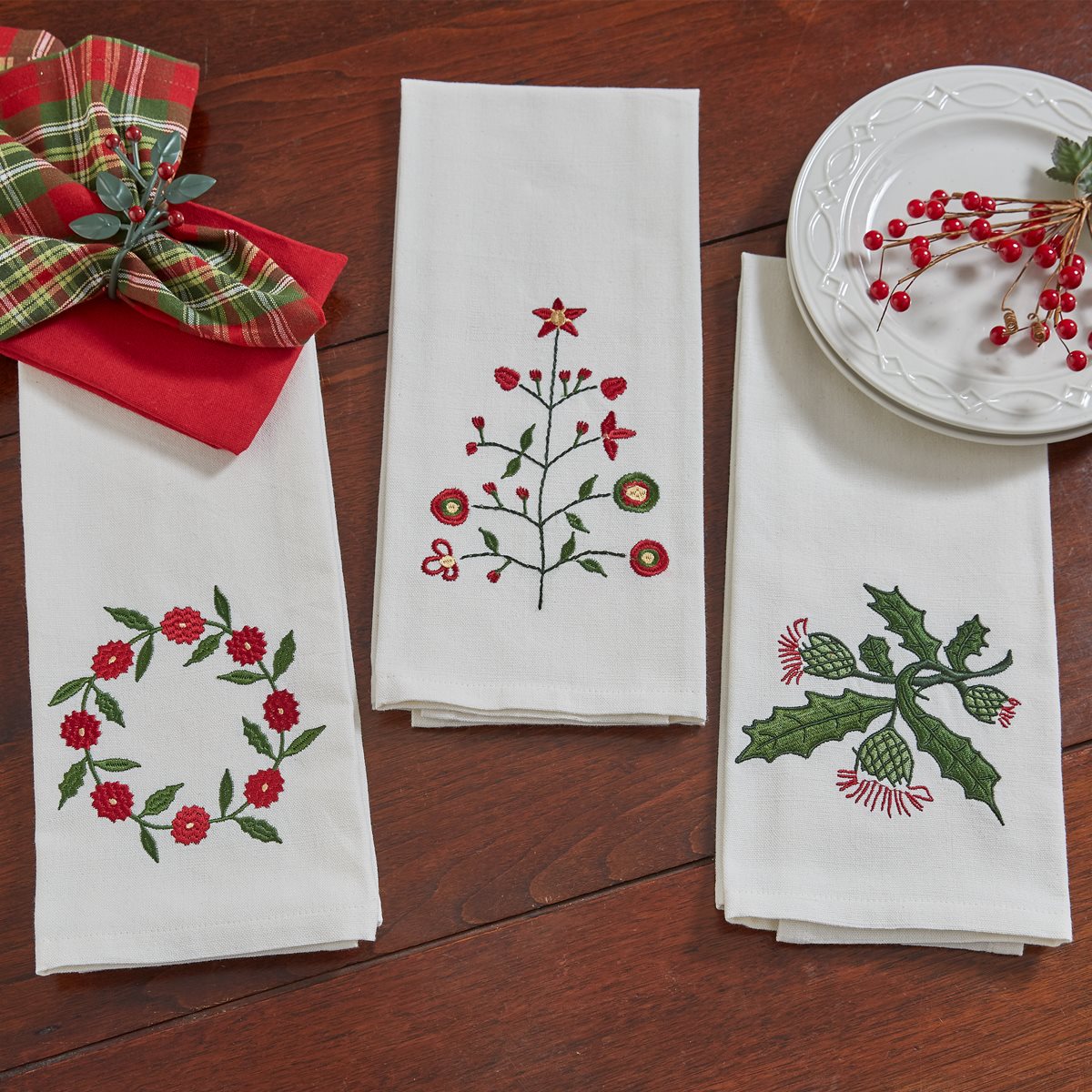 Embroidered Thistle Dishtowel by Park Designs