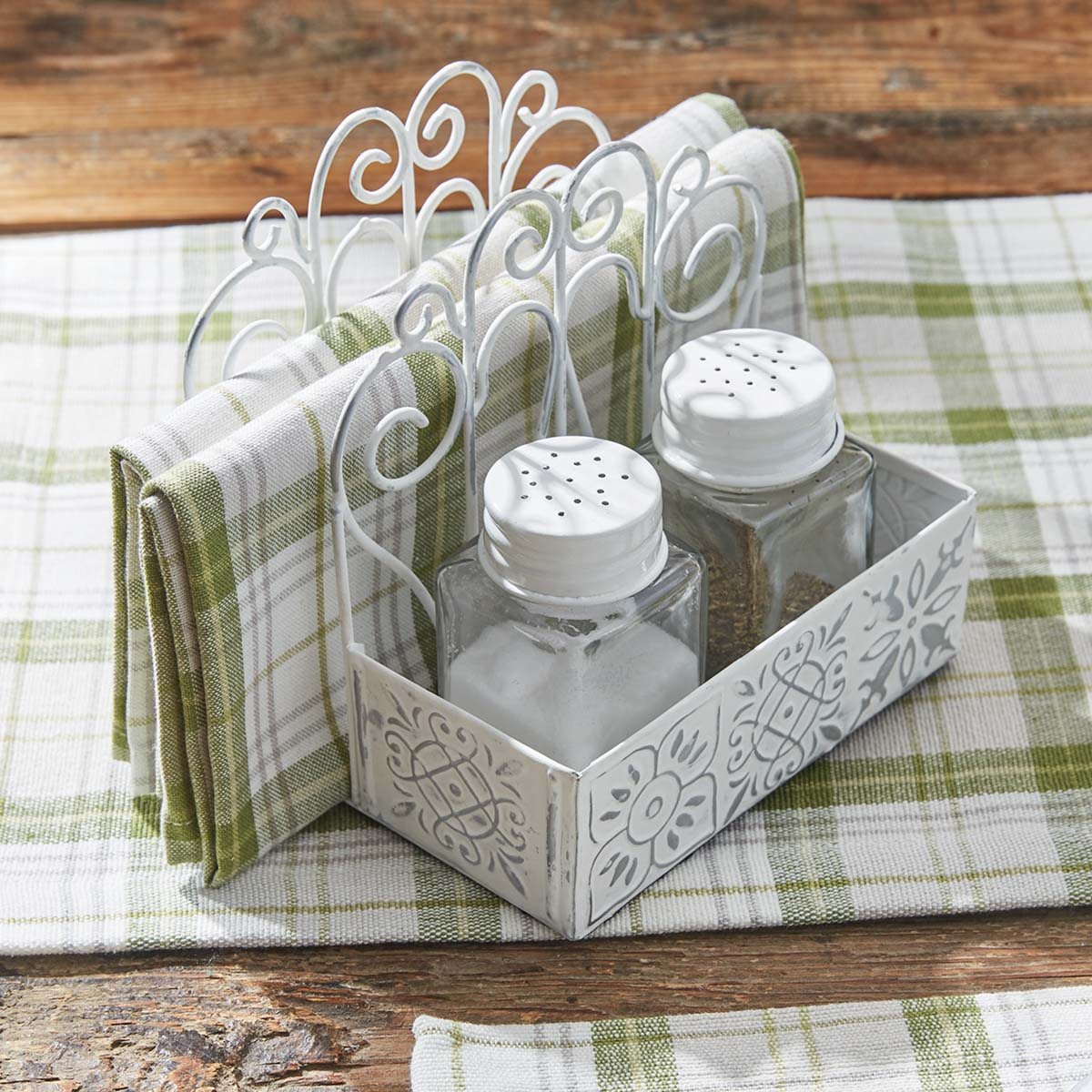 Park Designs Napkin Holder With Salt and Pepper Spots