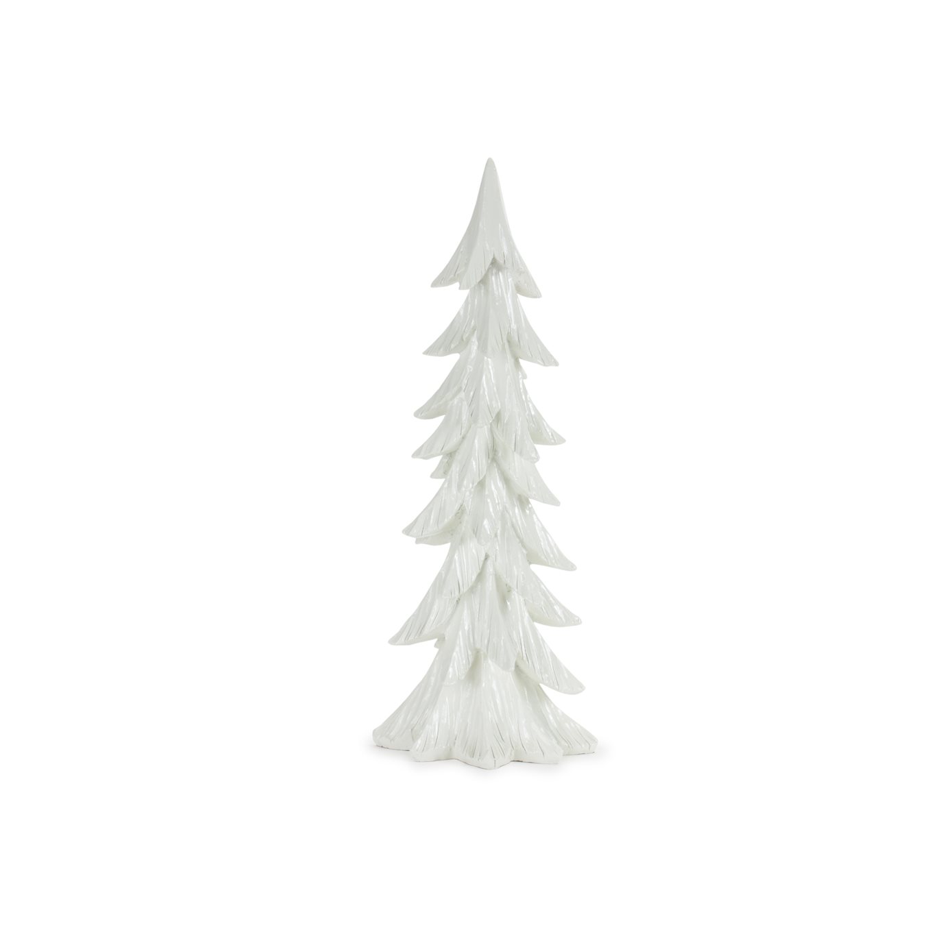 Carved Stone Holiday Tree Decor with Glistening White Finish (Set of 3 ...