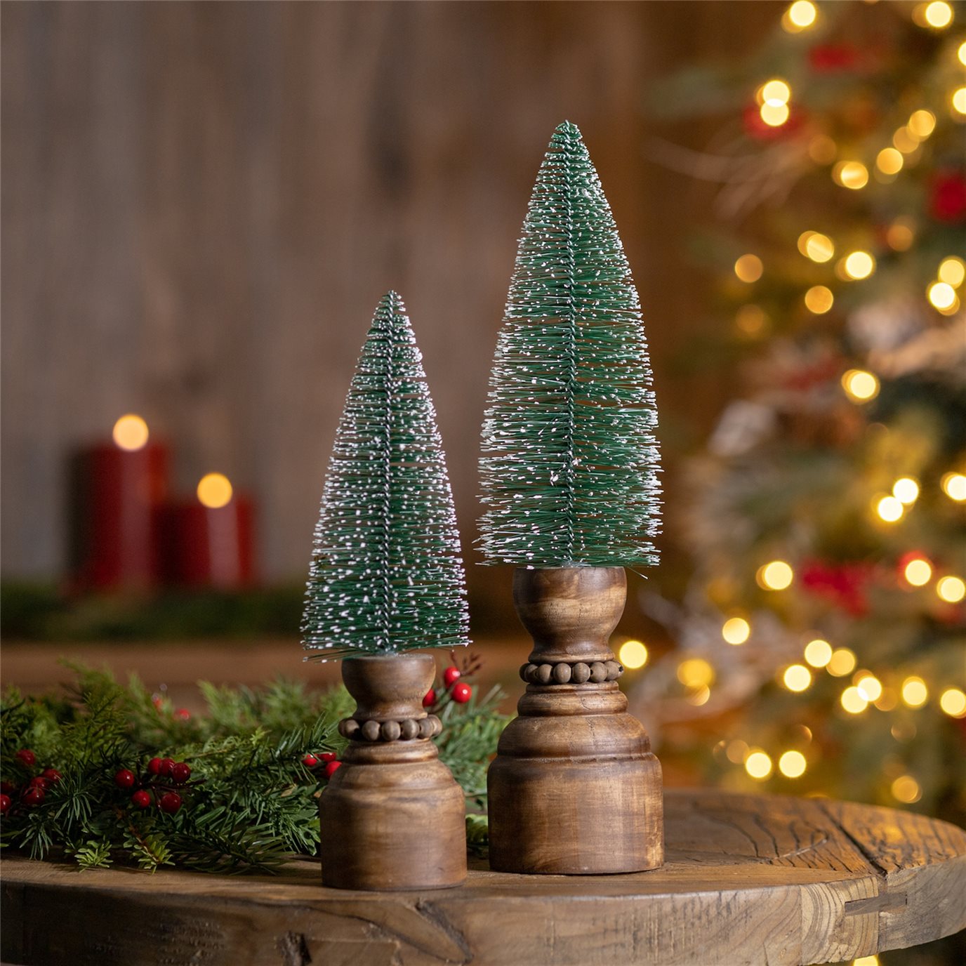 Christmas tree on golden pedestal popular set of 2