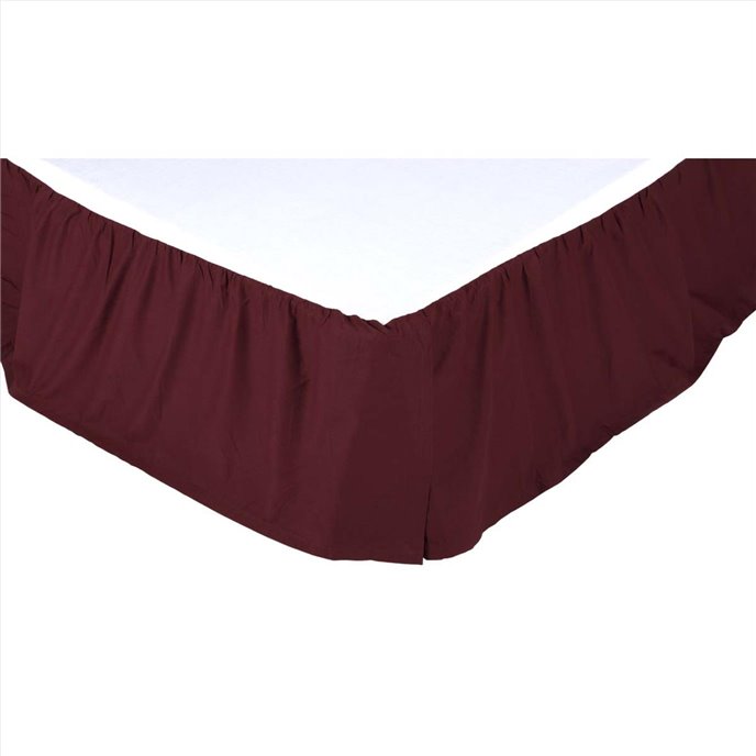 Solid Burgundy Queen Bed Skirt 60x80x16 Thumbnail