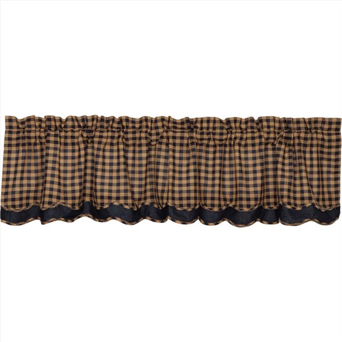 Navy Check Scalloped Layered Valance 16x72 Thumbnail