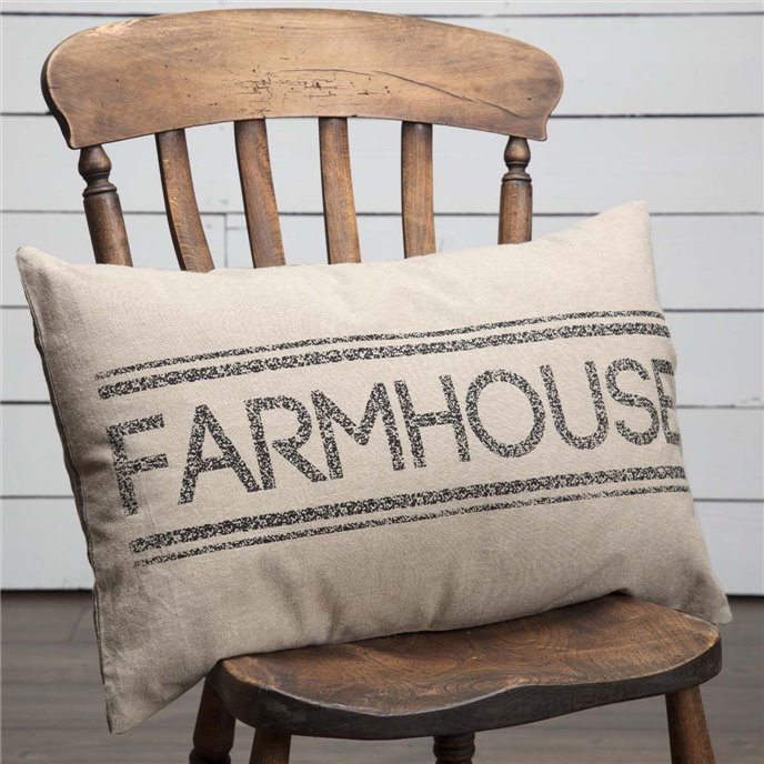 Sawyer Mill Charcoal Farmhouse Pillow 14x22 Thumbnail