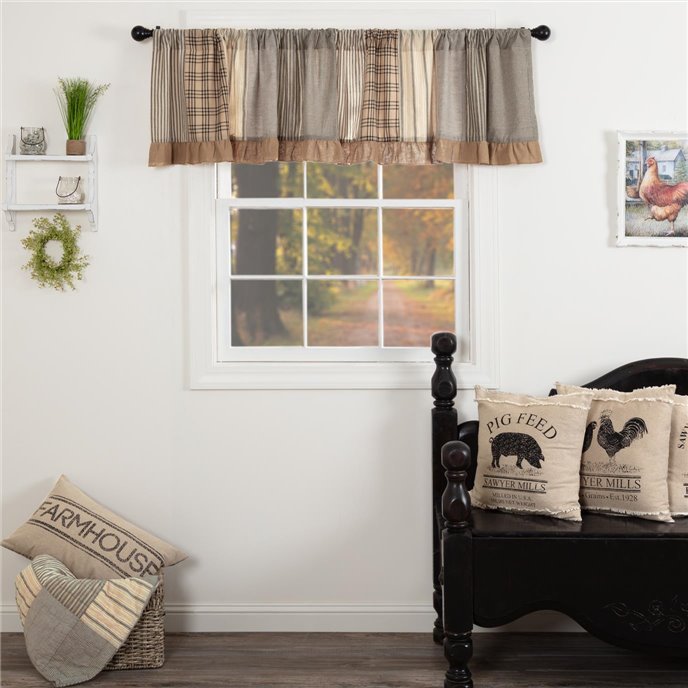 Sawyer Mill Charcoal Patchwork Valance 19x90 Thumbnail