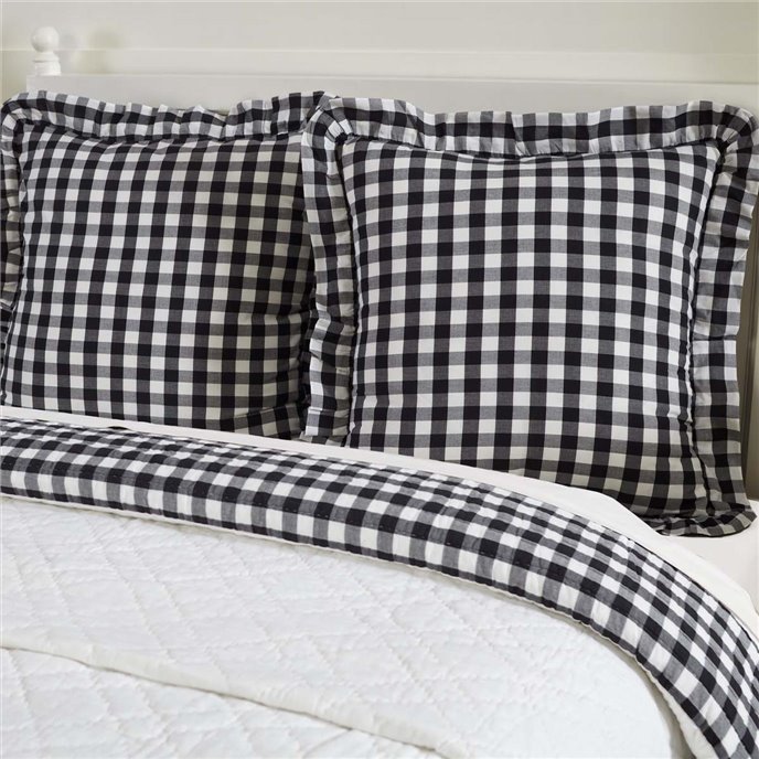 Annie Buffalo Black Check Fabric Euro Sham 26x26 Thumbnail