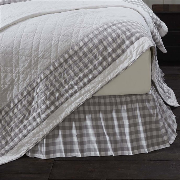 Annie Buffalo Grey Check King Bed Skirt 78x80x16 Thumbnail