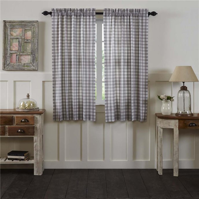 Annie Buffalo Grey Check Short Panel Set of 2 63x36 Thumbnail