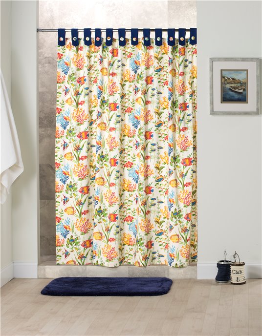 West Bay Tab Shower Curtain by Thomasville Home Fashions