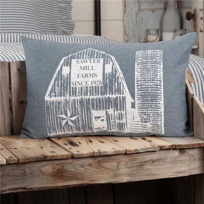 Sawyer Mill Blue Barn Pillow 14x22 Thumbnail