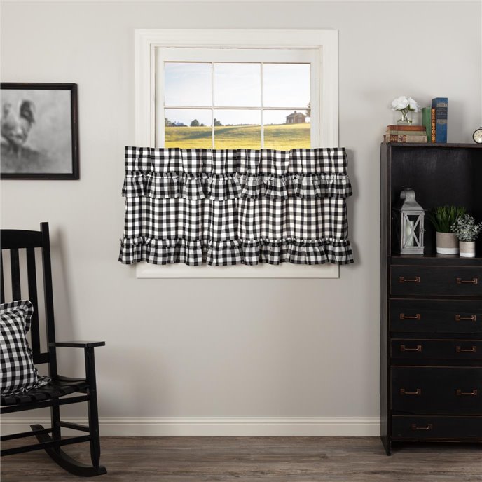 Annie Buffalo Black Check Ruffled Tier Set of 2 L24xW36 Thumbnail