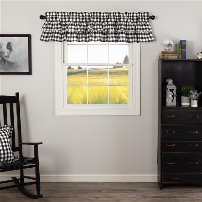 Annie Buffalo Black Check Ruffled Valance 16x72 Thumbnail