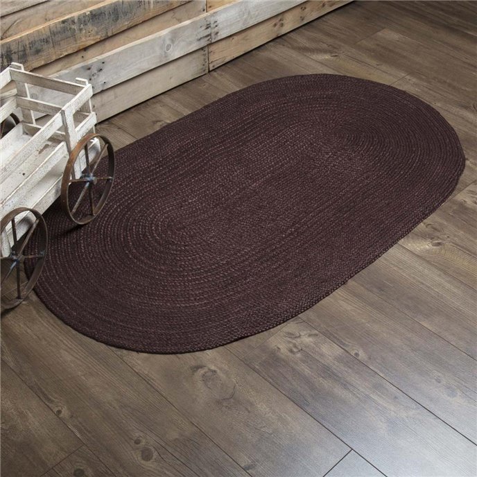 Burgundy Jute Rug Oval 36x60 Thumbnail