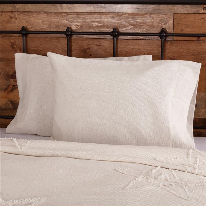 Burlap Antique White Standard Pillow Case Set of 2 21x30 Thumbnail