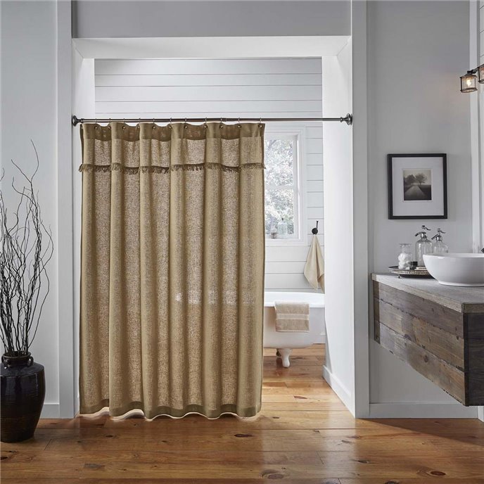 Burlap Natural Shower Curtain 72x72 Thumbnail