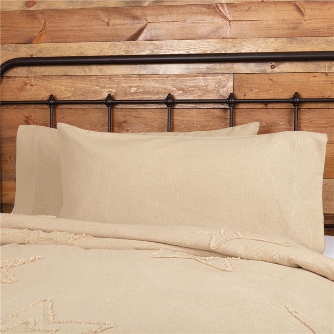 Burlap Vintage King Pillow Case Set of 2 21x40 Thumbnail