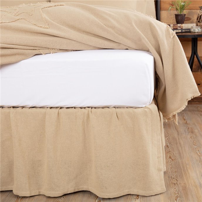 Burlap Vintage Ruffled Twin Bed Skirt 39x76x16 Thumbnail