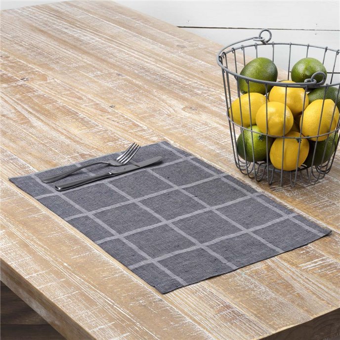 Julie Navy Plaid Placemat Set of 6 12x18 Thumbnail