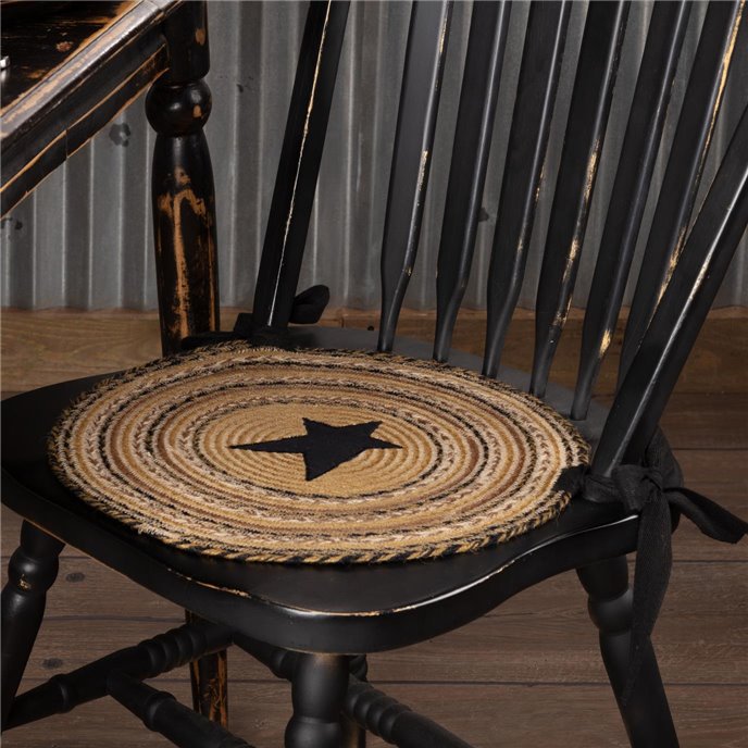 Kettle Grove Jute Chair Pad Applique Star 15 inch Diameter Set of 6 Thumbnail