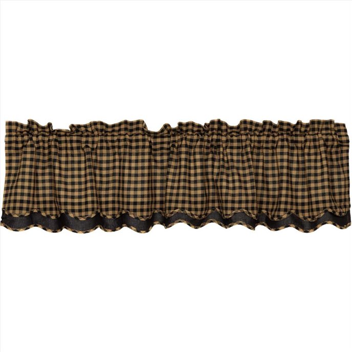 Black Check Scalloped Layered Valance 16x72 Thumbnail