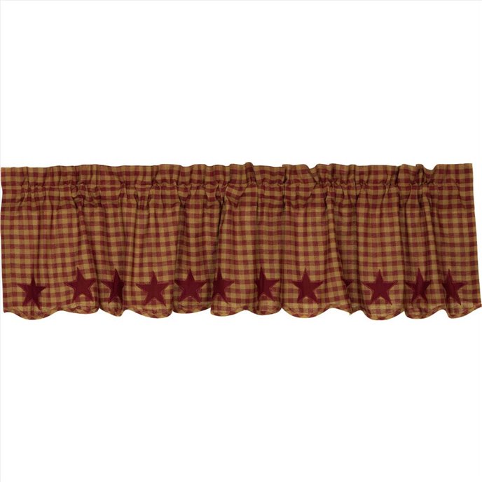 Burgundy Star Scalloped Valance 16x72 Thumbnail